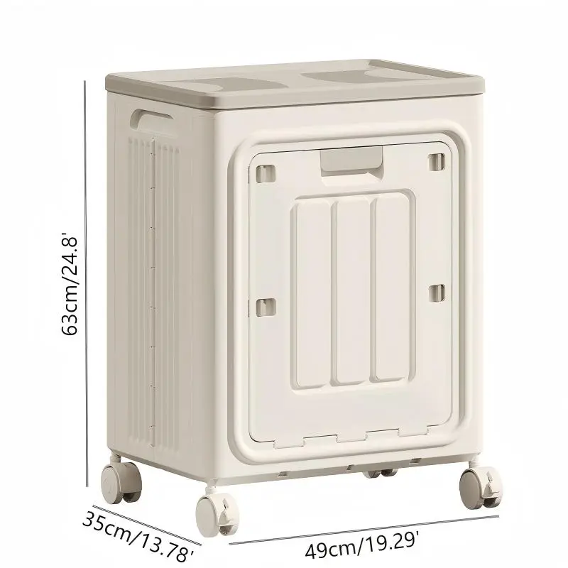 Waterproof Rectangular Rolling Hamper Laundry Basket, 19.29x13.78x24.8 in