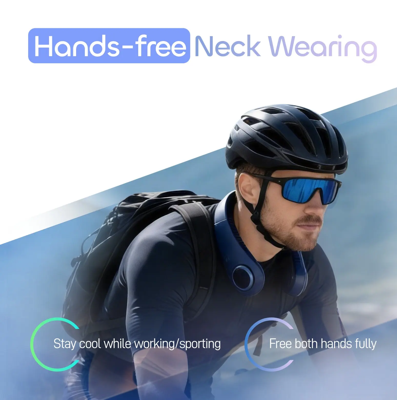 Hands-Free Portable Neck Fan, 5-Speed, LED Display, 5000mAh Rechargeable Wearable Cooling Personal Fan, Neck Support, Bladeless Neck Air Conditioner, Summer Gifts for Women/Men
