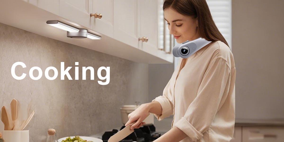 BEYYON Hands-Free Portable Neck Fan, 5-Speed, LED Display, 5000mAh Rechargeable Wearable Cooling Personal Fan, Neck Support, Bladeless Neck Air Conditioner, Summer Gifts for Women/Men