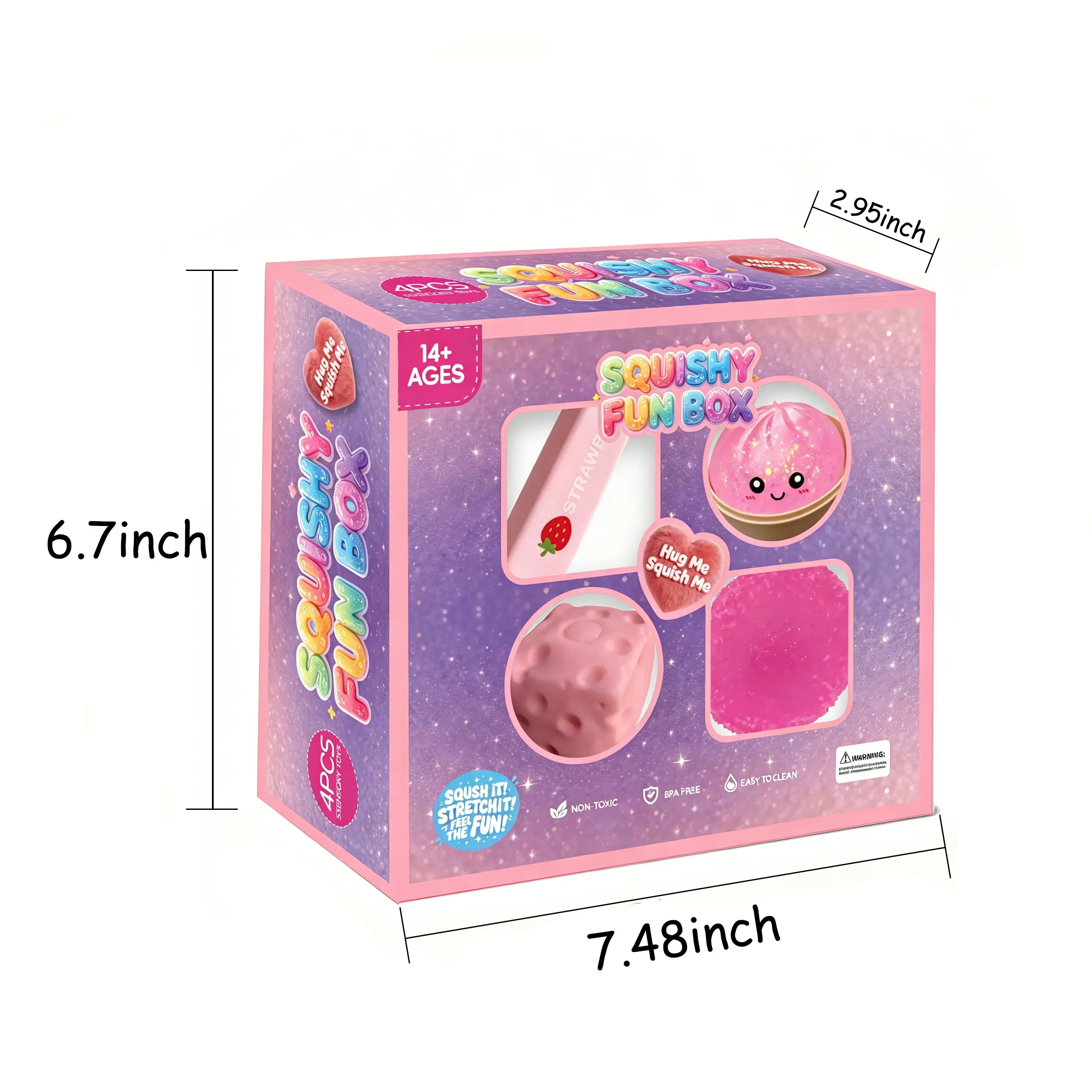 4-Pack Soft Squishy Toys, Mixed Slow & Fast Rebound Silicone Toys, stress relief toy，Assorted Styles, Perfect Gifts for Day, Father's Day, Teacher's Day, Birthdays Parties summerwins