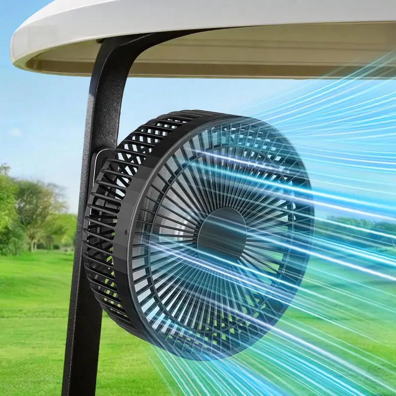 Magnetic Golf Cart Fan for EZGO Club Car Yamaha, 7.5" Rechargeable Portable Fan, 4 Speeds, Up to 28H Runtime, Strong Magnetic Mount, Battery Operated Cooling Fan for Hot Golf Rounds,dorm essentials,home essentials