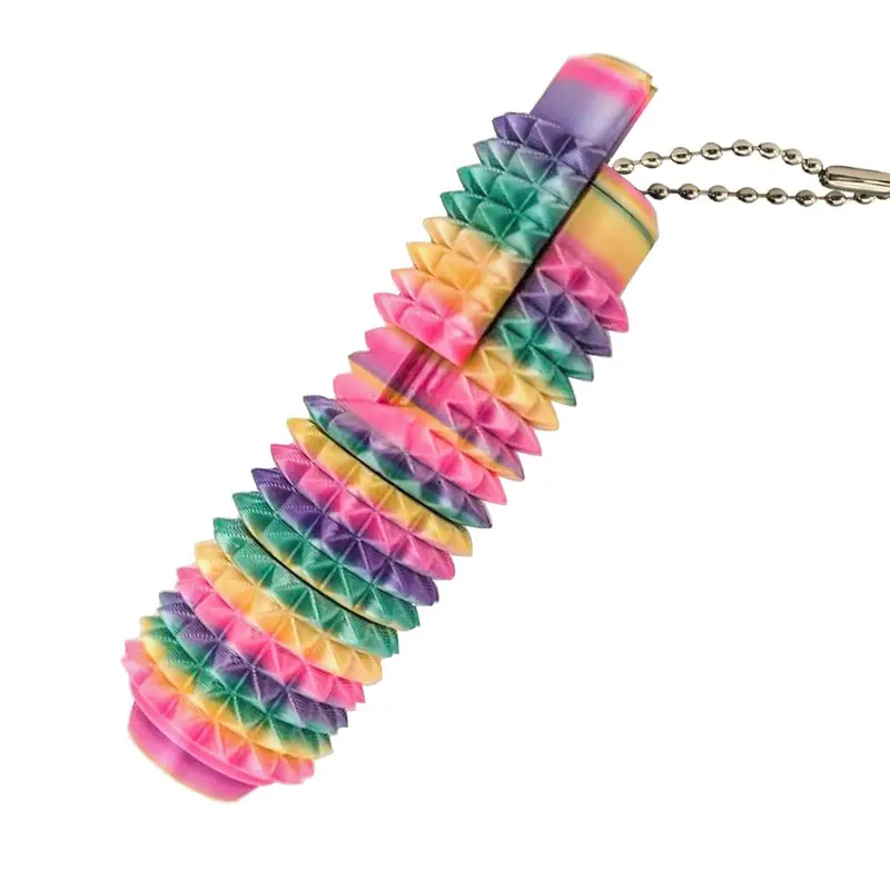 5-in-1 3D Printed Spiky Design Toys, Design for Stress Relief, Button Clicks, Spinners, Pocket Mini Toy for Adults Novelty Gifts