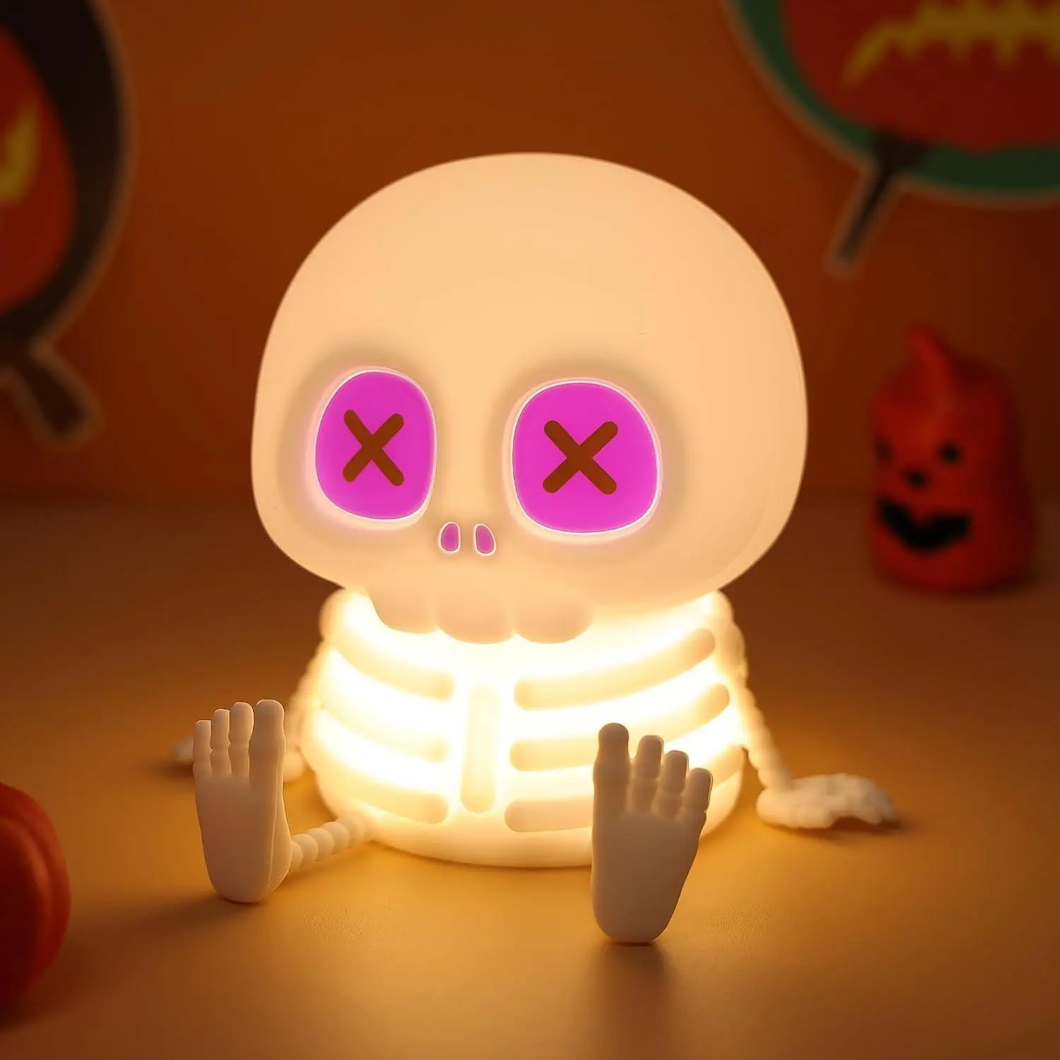 Skull Night Light LED Silicone Color-Changing Lamp Outdoor