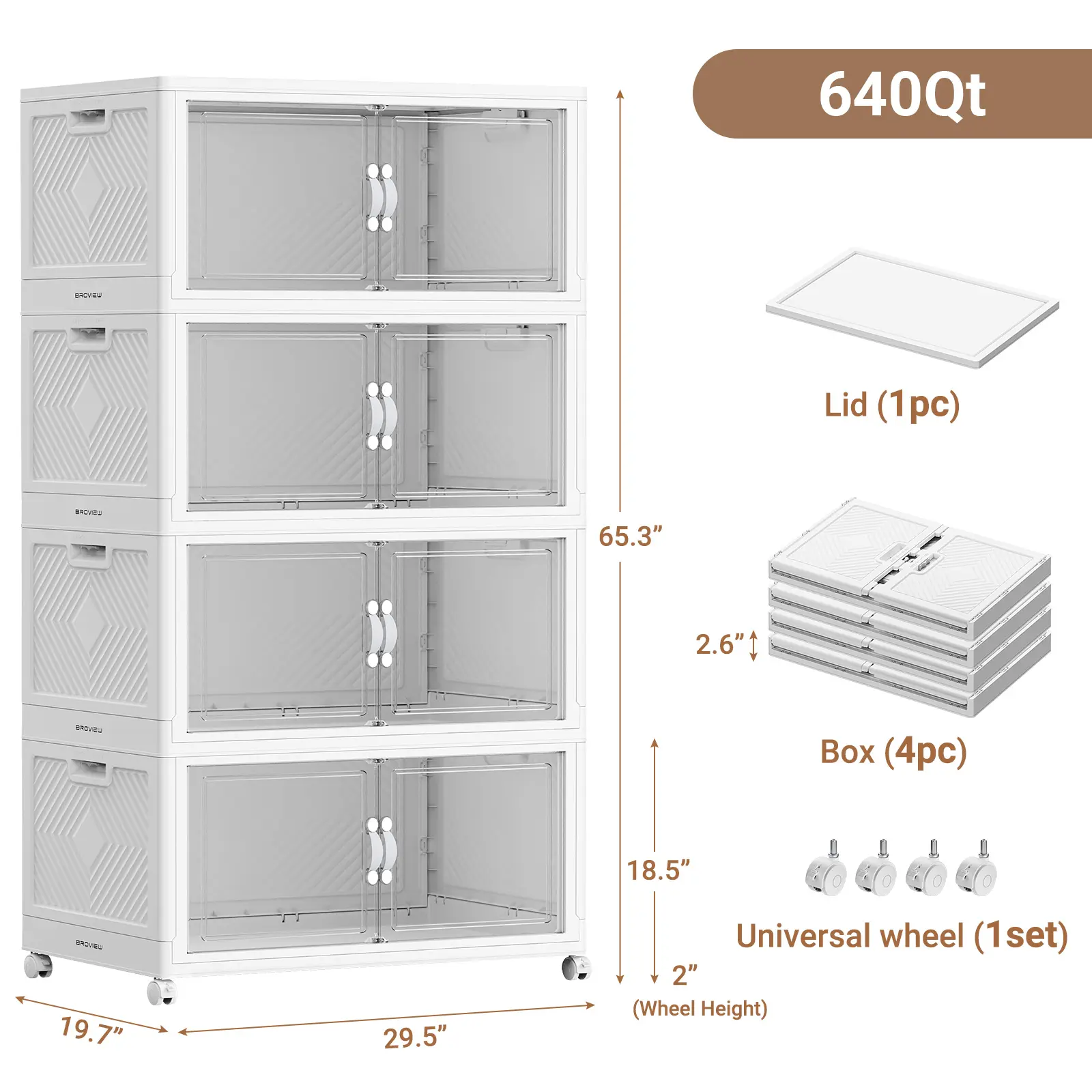 Stackable Clear Storage Bins with Wheels