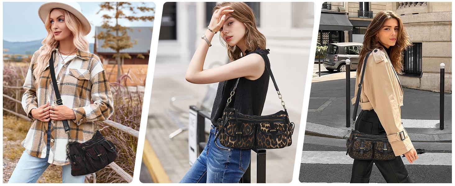 Angel Kiss Women's Crossbody Hobo Bag, Casual Vegan Leather Shoulder Purse with Adjustable Strap and Multiple Pockets, Everyday Handbag, Purses, Shoulder Bags, Crossbody Bag tiktokshopbacktoschool