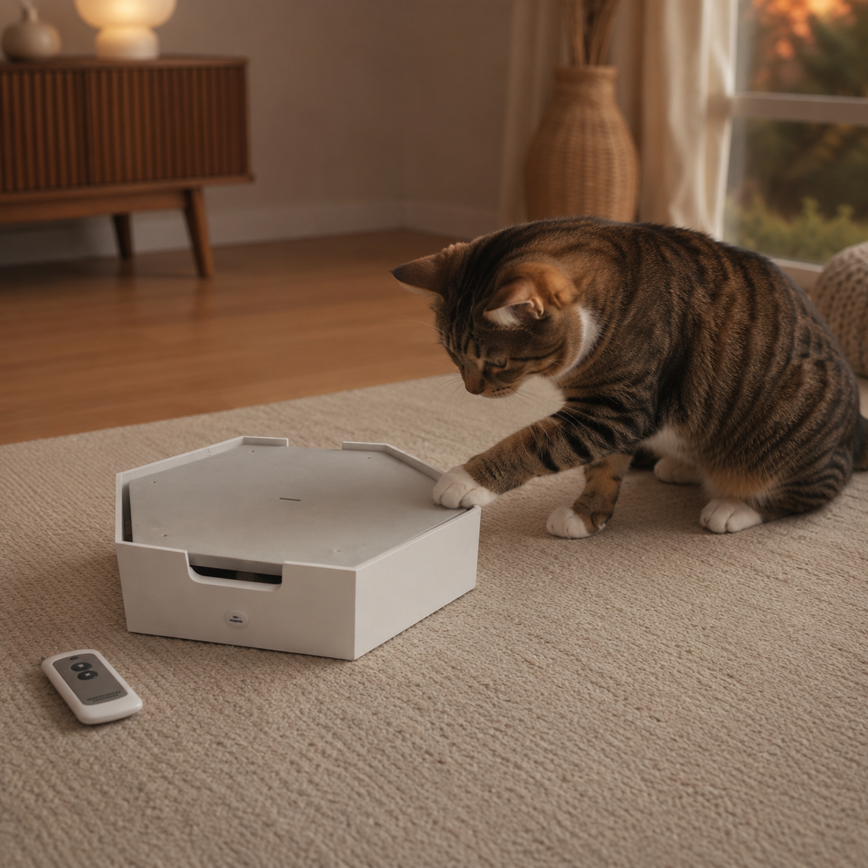 Rechargeable water‑flow cat toy, encourages drinking and playful activity, triggers natural hunting instincts for independent mental enrichment for indoor cats.