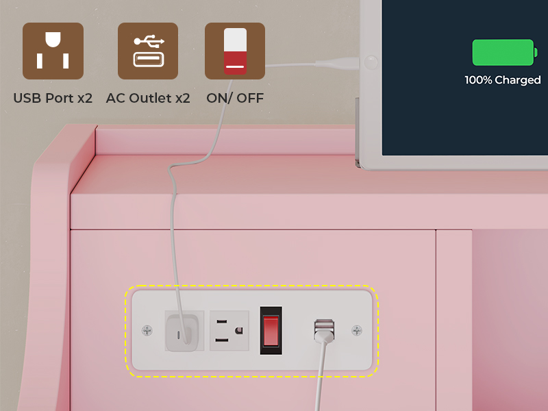 nightstand with charging station