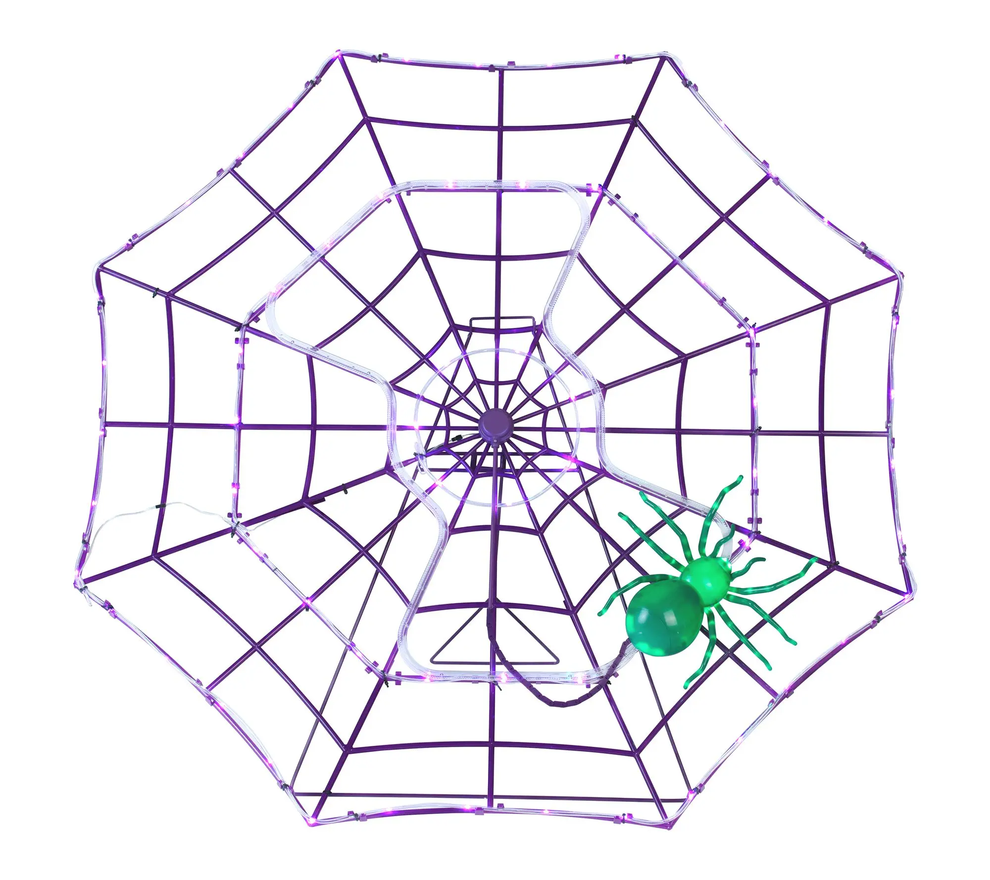 4ft Purple Outdoor Animated Spider Web with LED Lights