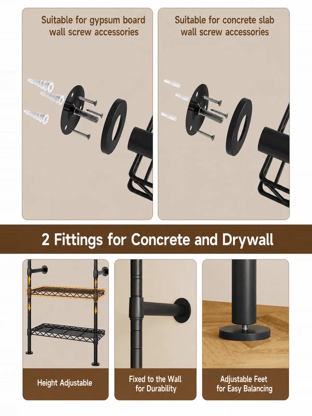 Wall Mounted Closet System, Industrial Pipe Rack