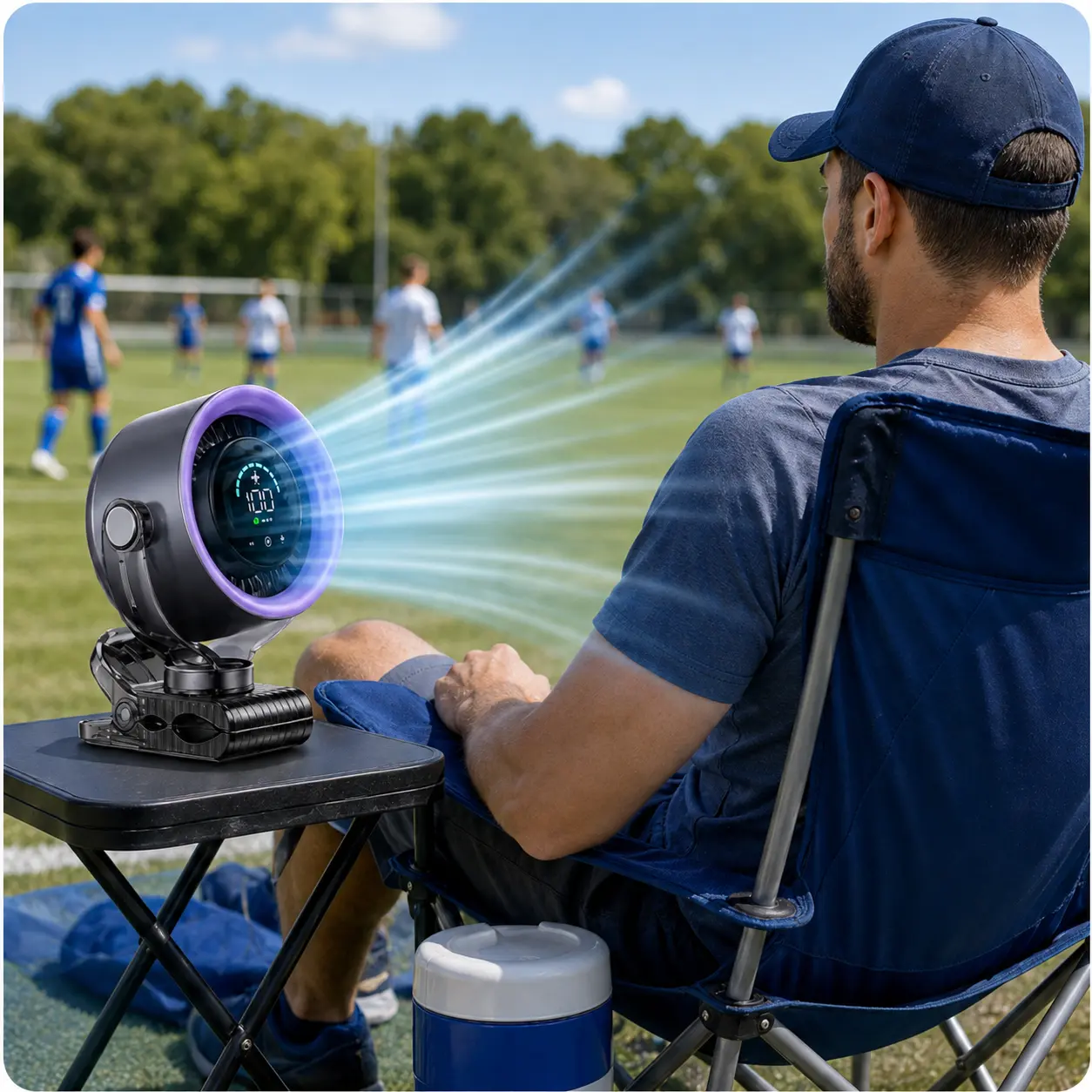 Cordless Rechargeable Wireless Compact Clip-on Workout Fan - 4000mAh Built-in Li-ion, Quiet Turbo Mode High-Speed, LED Display, Touch Control, 360° Rotation for Treadmills, Home Gyms, Outdoor Sports,back to school,back to school haul