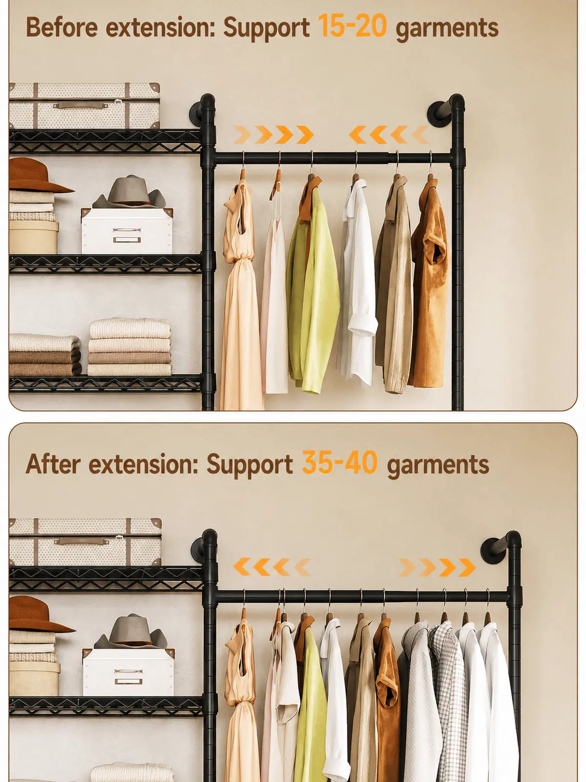 Wall Mounted Closet System, Industrial Pipe Rack