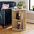 Stylish wood-effect rotating bookcase, space-saving and multi-functional. It doubles as a practical side table, featuring smooth rotation for easy access to books and decor to tidy up your home.