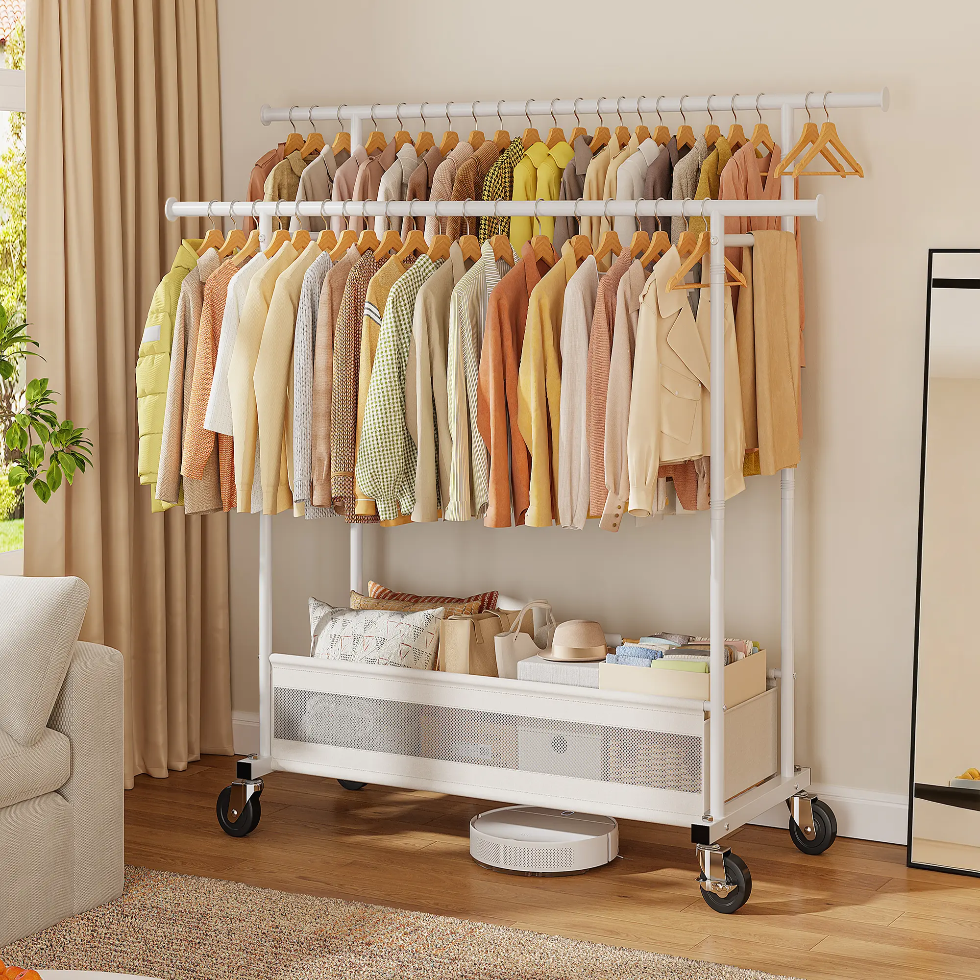 Heavy Duty Clothing Rack with Wheels