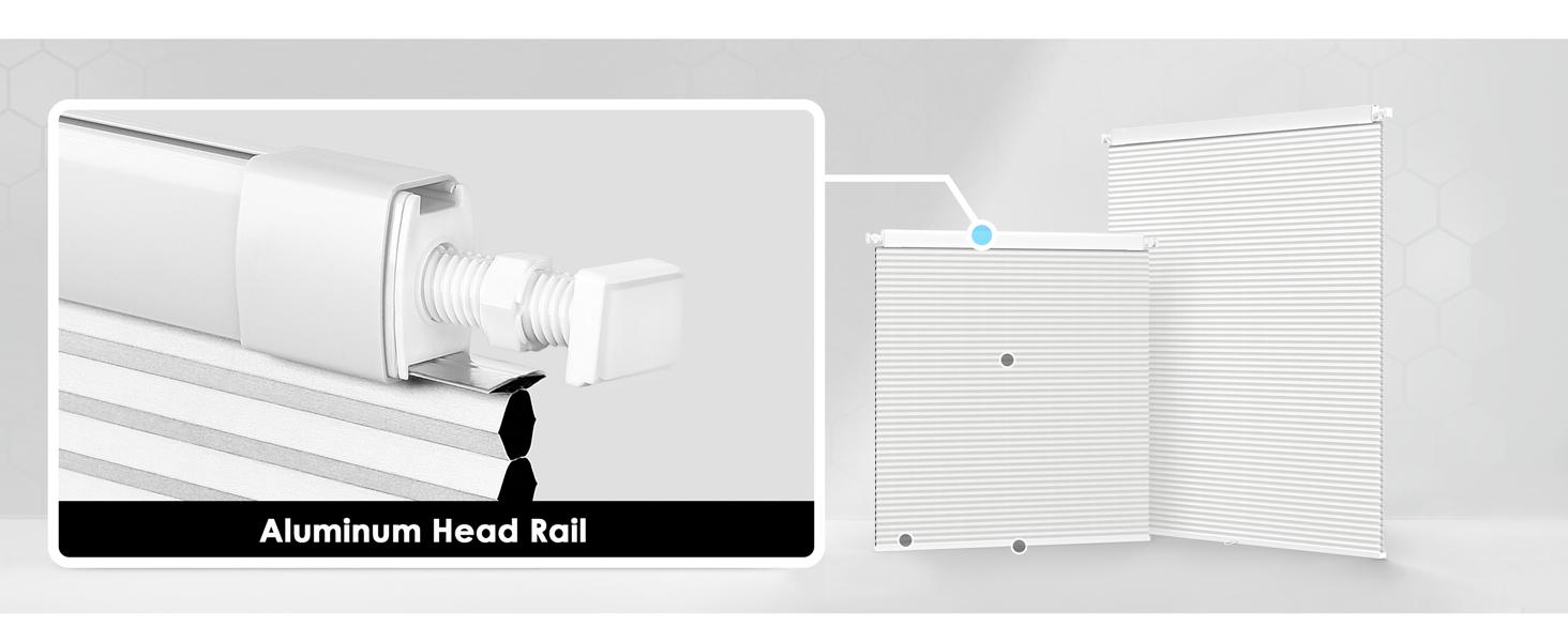 No Drill Cordless Cellular Shades - Easy Install Honeycomb Blinds for Windows, 20'' W x 48'' H, White Home & Kitchen
