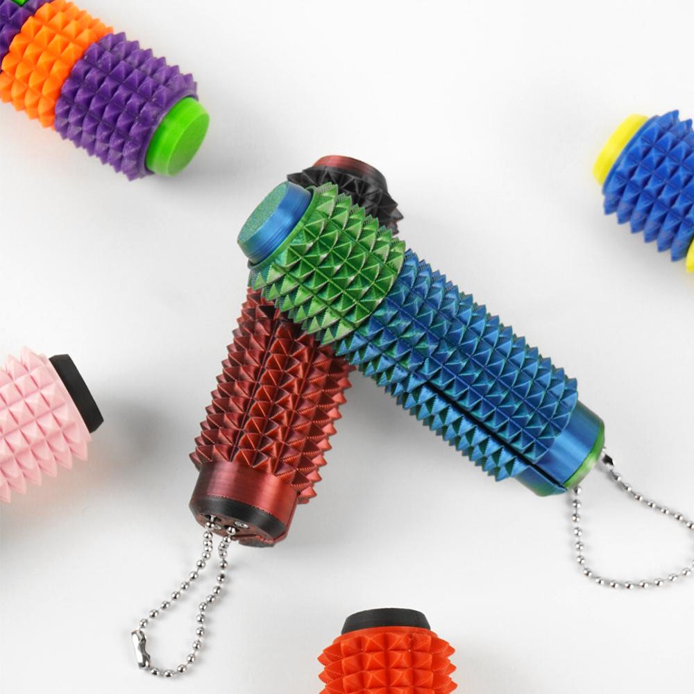 5-in-1 3D Printed Spiky  Design Toys, Design for Stress Relief, Button Clicks, Spinners, Pocket Mini  Toy for Adults Novelty Gifts