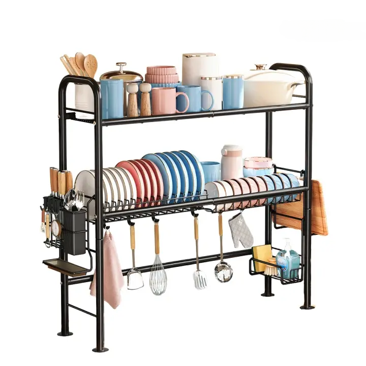 Over Sink Dish Drying Rack Kitchen Organizer 2-Tier Space Saver