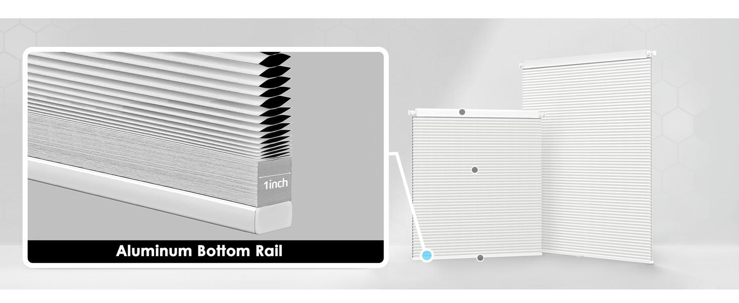 No Drill Cordless Cellular Shades - Easy Install Honeycomb Blinds for Windows, 20'' W x 48'' H, White Home & Kitchen
