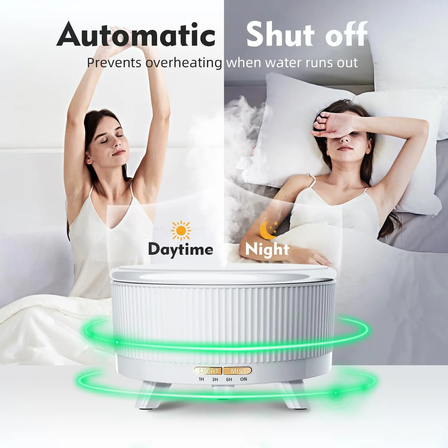 500ML Large Capacity Essential Oil Diffuser, Ultrasonic Aromatherapy Diffuser with 7 Color LED Lights with Remote Control, Cool Mist Humidifier, Timed Mist, Auto Shut-Off#Summervibes