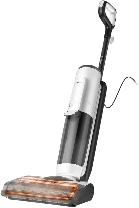 Smart cordless floor‑washer vacuum, stretch‑reach design, vacuums and mops hard floors in one pass for effortless household cleaning.