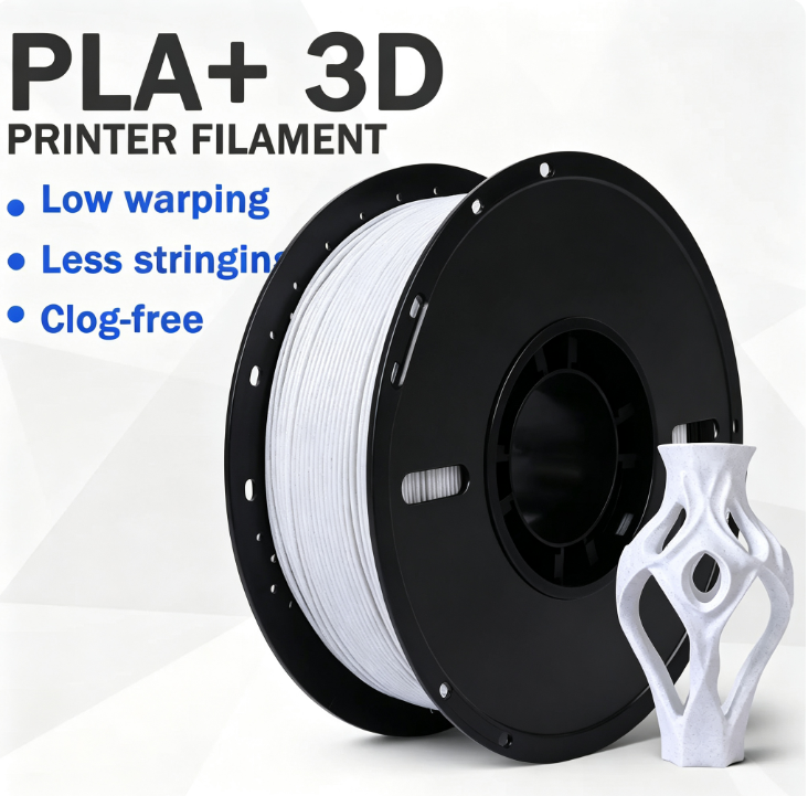 PLA+ 3D Printing Filament, 1.75mm 4-Color Gradient Filament, 2KG Tangle-Free Printing Material for FDM 3D Printers