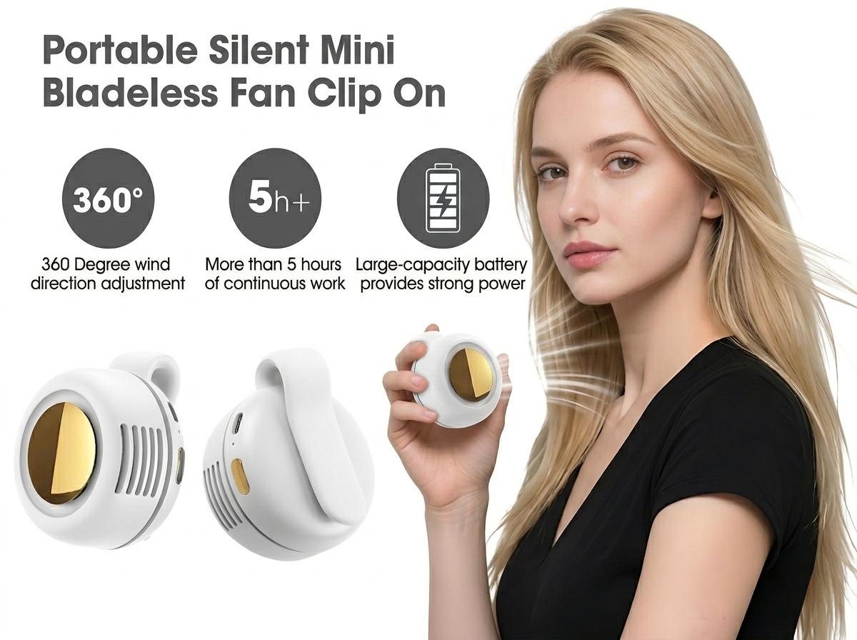 Windyway Portable Silent Mini Bladeless Electric Fan,Adjustable 3-speed Suspended Waist Fans,Phone Cooling Fan,Personal Fan,Rotating BodyFan Suitable for Outdoor Travel,fathersdaygift,rechargeable personal fan,handheld turbo fan,Perfect Gift