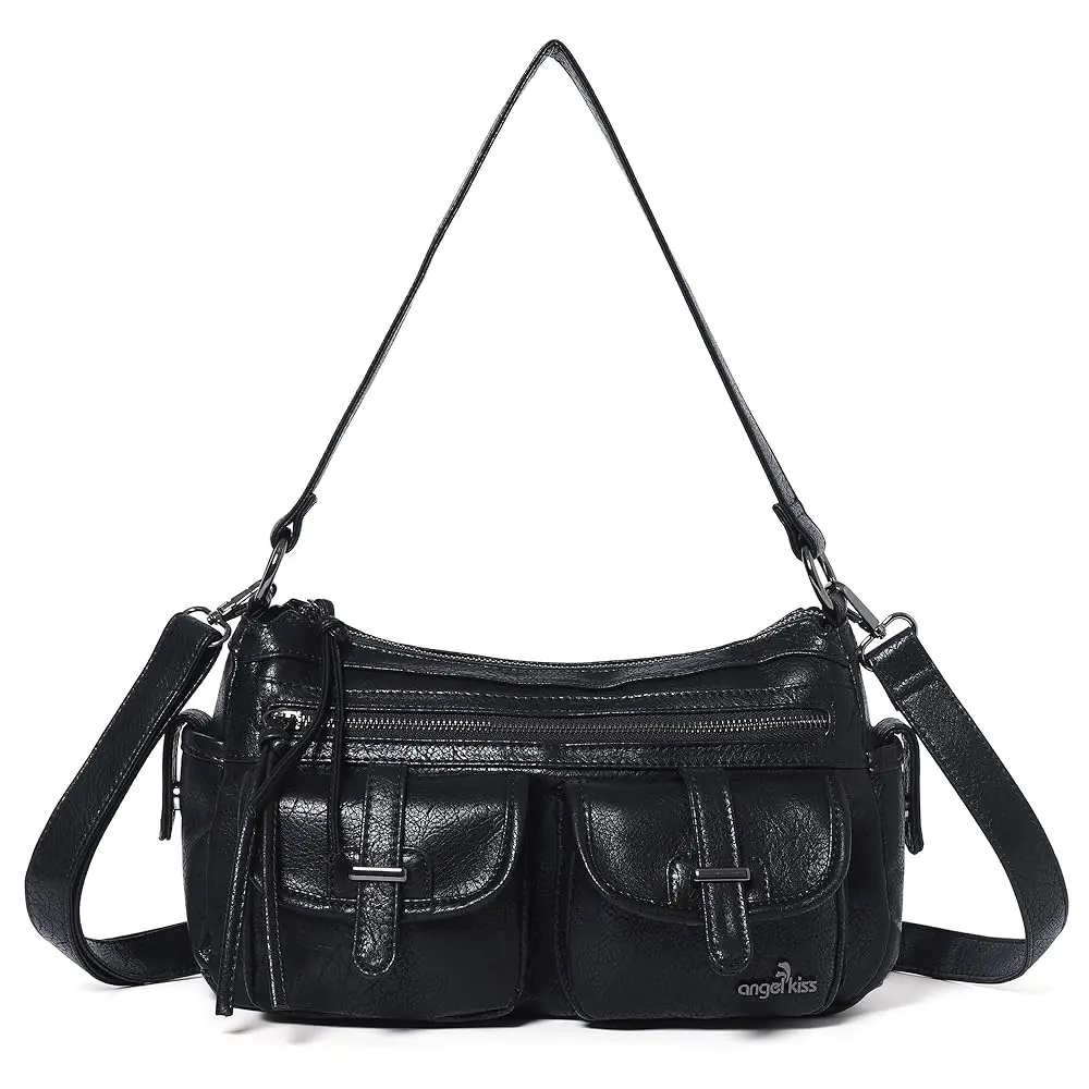 Women's Hobo Cross‑Body Bag, Casual Vegan Leather Shoulder Handbag with Adjustable Strap & Multiple Pockets for Daily Use