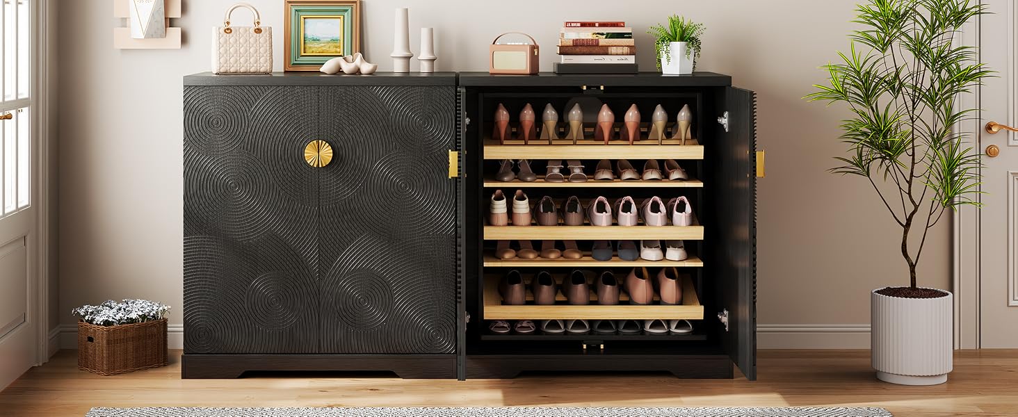 black shoe cabinet