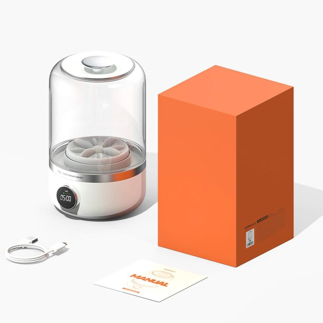 4000mAh rechargeable 1.2L portable mini automatic washing machine, perfect for underwear & socks when travelling or camping.