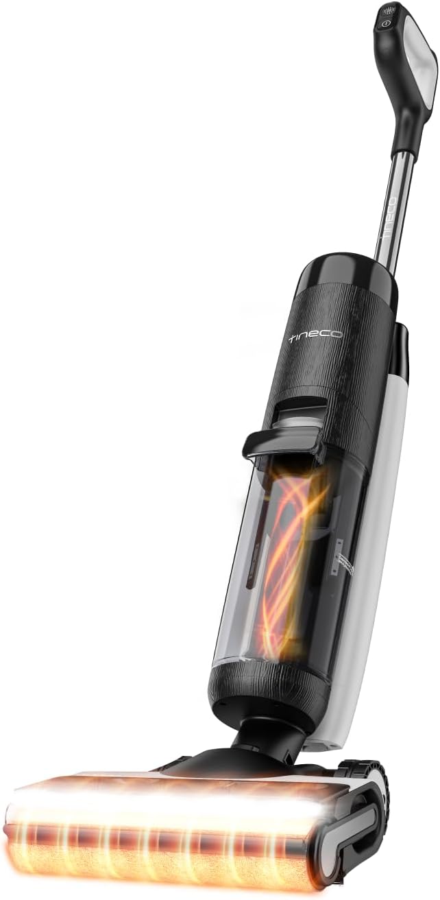 Smart cordless floor‑washer vacuum, stretch‑reach design, vacuums and mops hard floors in one pass for effortless household cleaning.