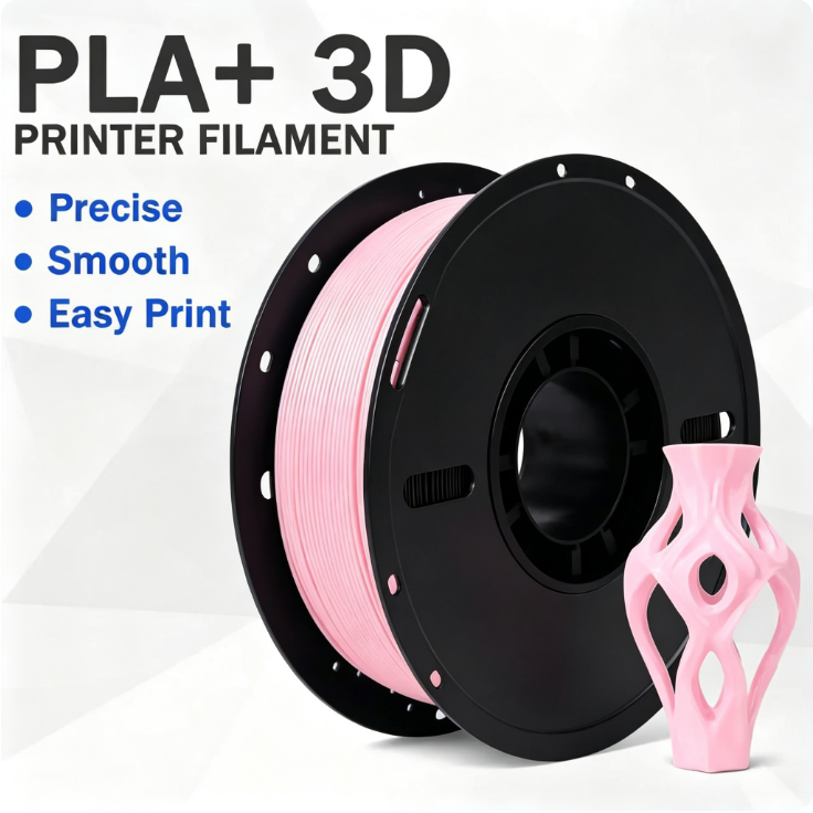 PLA+ 3D Printing Filament, 1.75mm 4-Color Gradient Filament, 2KG Tangle-Free Printing Material for FDM 3D Printers