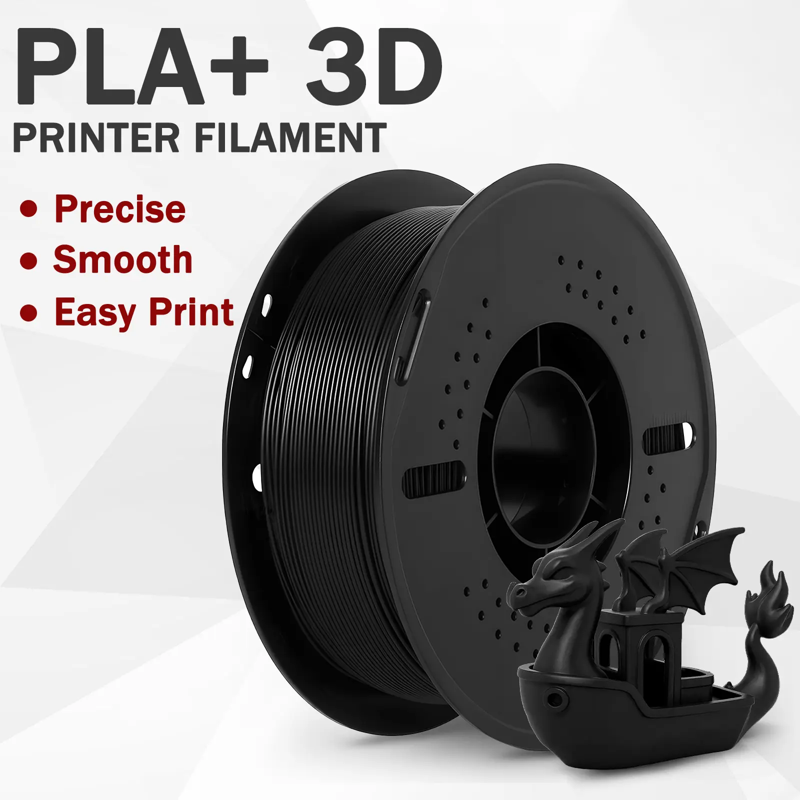 PLA+ 3D Printing Filament, 1.75mm 4-Color Gradient Filament, 2KG Tangle-Free Printing Material for FDM 3D Printers
