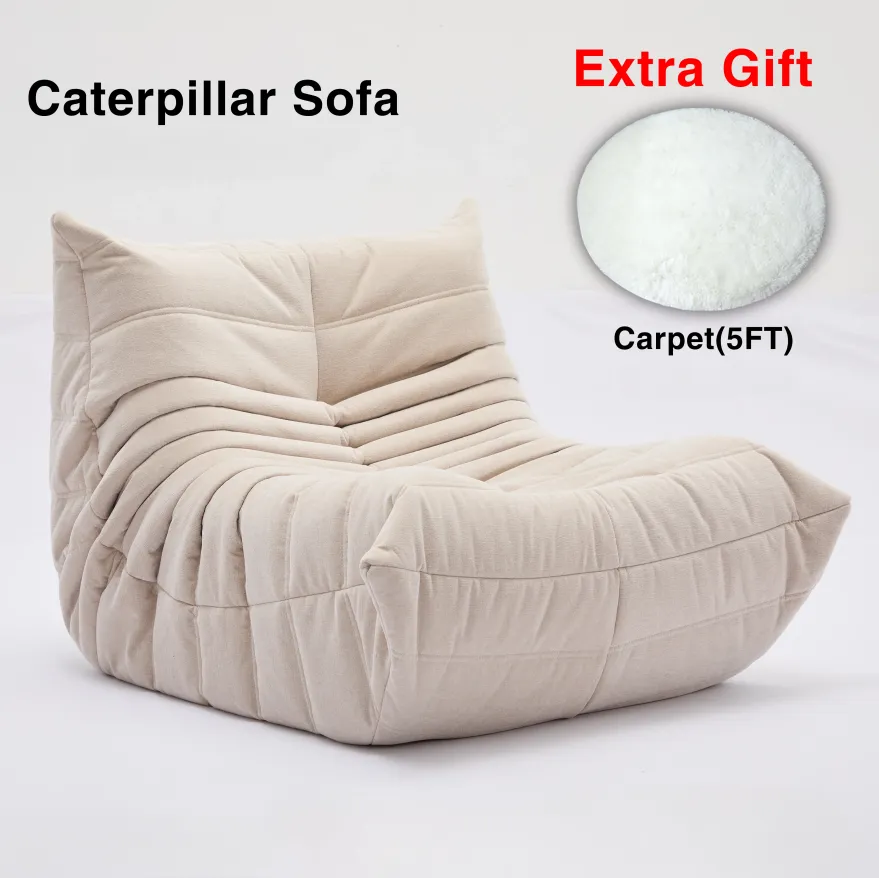 Cloud-Like Chenille Bean Bag Sofa | Cozy Memory Foam Lounge Chair for Relaxing at Home