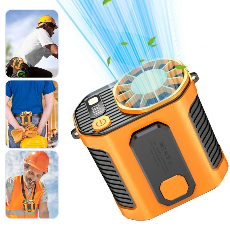 PADOX Personal Portable Waist Clip Fan,Rechargeable 5000mAh Battery Power bank,10Speeds Strong Airflow,LED Light,up to 8H of Working Time,Hands-Free Hanging Neck Fan,Wearable Belt Fan for Camping,Outdoor,Jobsite,Farms,Fishing #SummerWins #DealsForYouDays