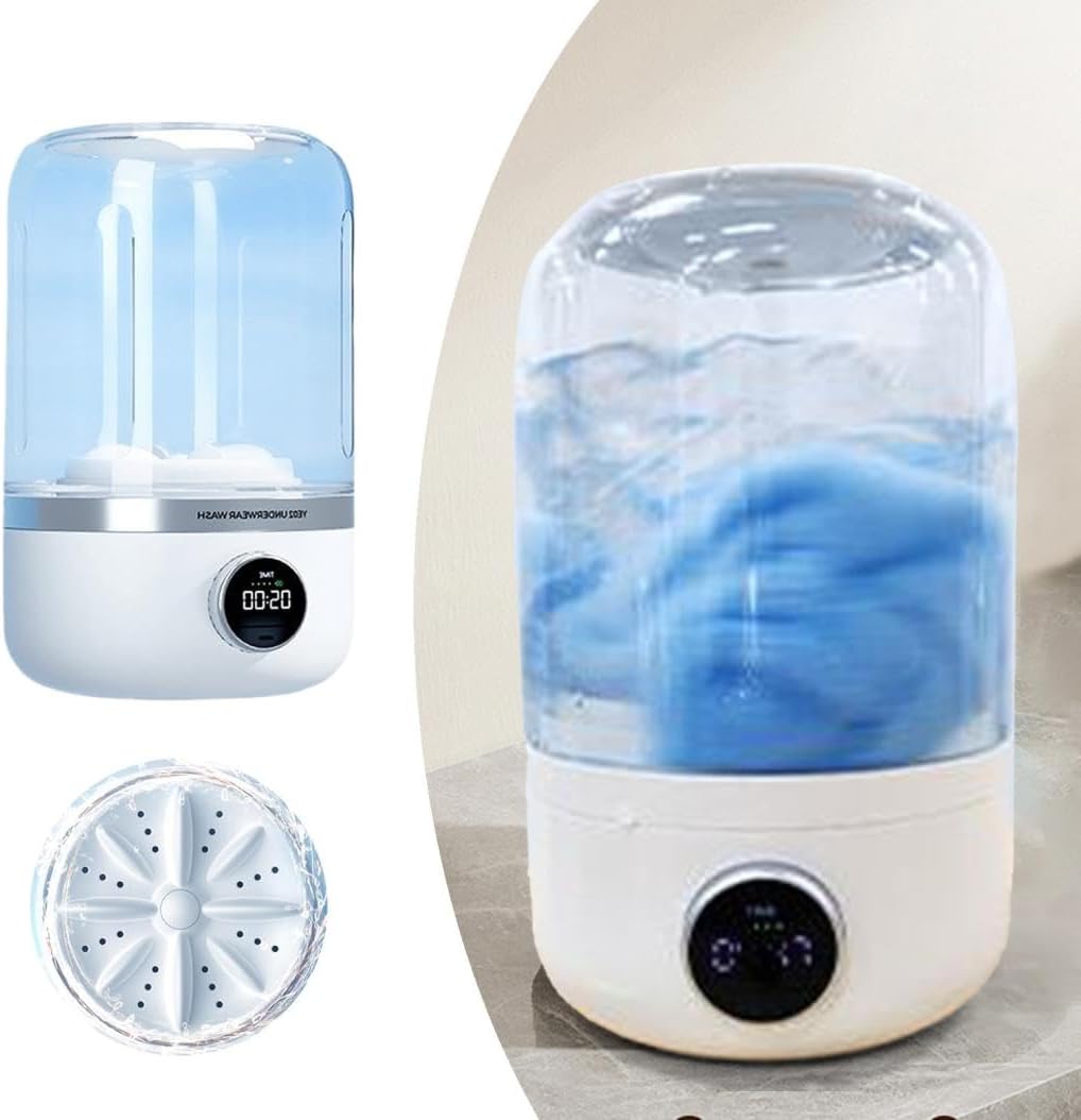 4000mAh rechargeable 1.2L portable mini automatic washing machine, perfect for underwear & socks when travelling or camping.