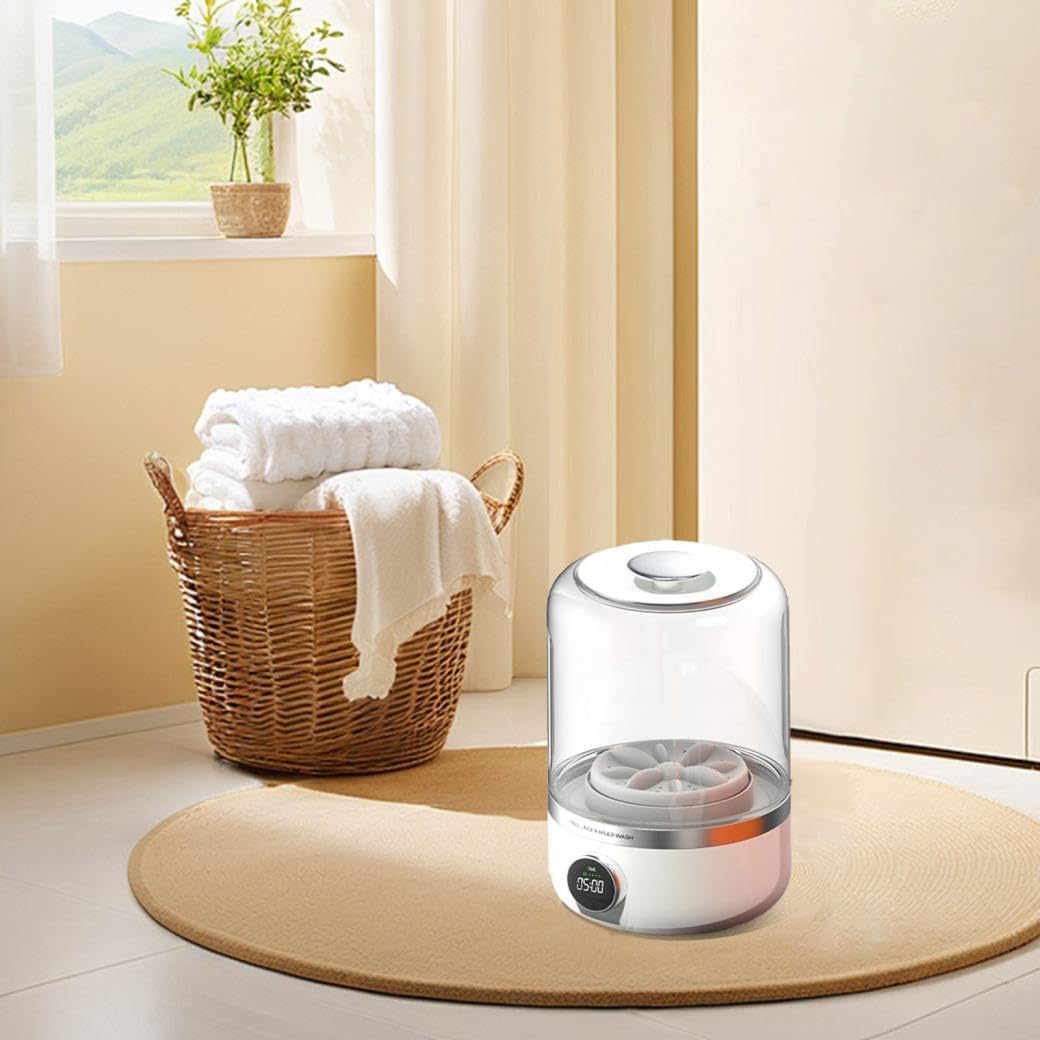 4000mAh rechargeable 1.2L portable mini automatic washing machine, perfect for underwear & socks when travelling or camping.