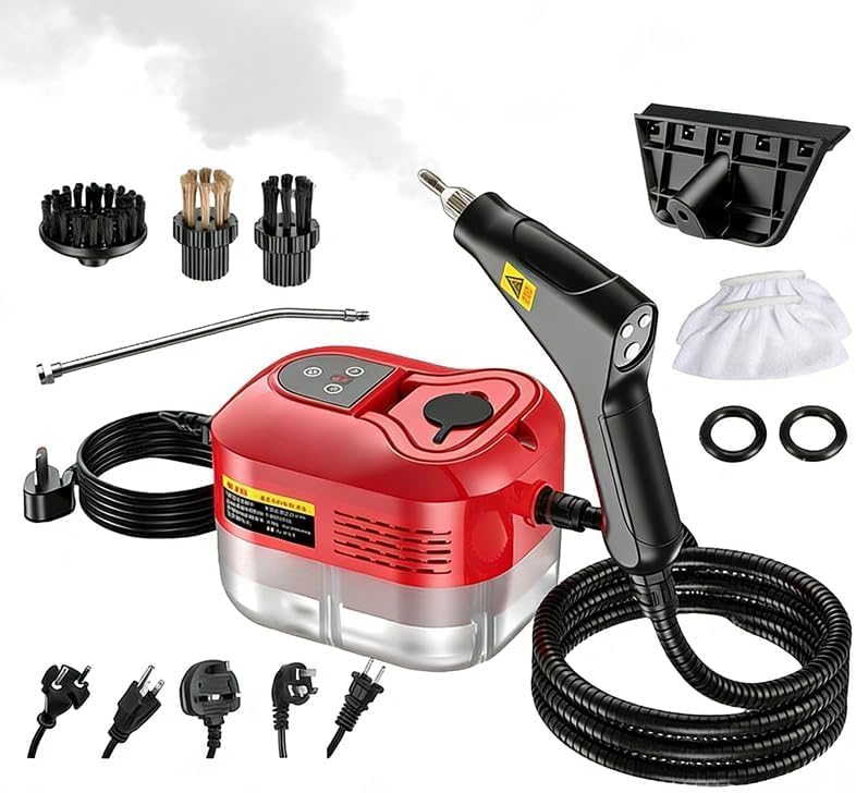 Powerful 2500W handheld steam cleaner, fast heat‑up,6‑level steam,60‑min run‑time for chemical‑free home and car deep cleaning.