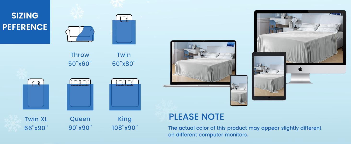 【Summer Sale】PHF Double Cooling Blanket for Hot Sleepers, Arc-Chill Q-Max>0.5 with Double Cooling, Lightweight Summer Blanket Absorbs Heat to Keep Cool All Night for Night Sweats