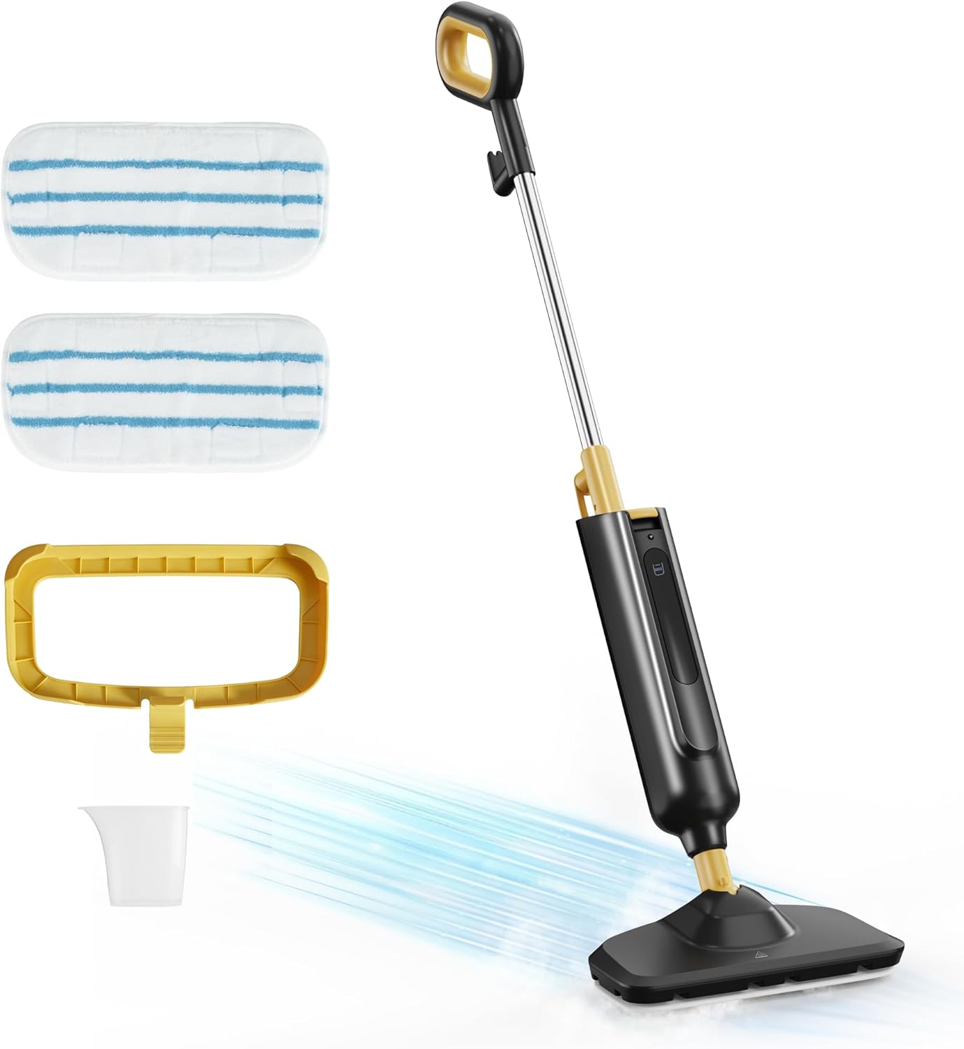 Cnmcld 14‑in‑1 Steam Mop, Detachable Handheld Steam Cleaner with 2 Washable Pads, 16.4 FT Cord, Multi‑Purpose Steamer for Hardwood, Tile, Grout, Carpet and Clothes