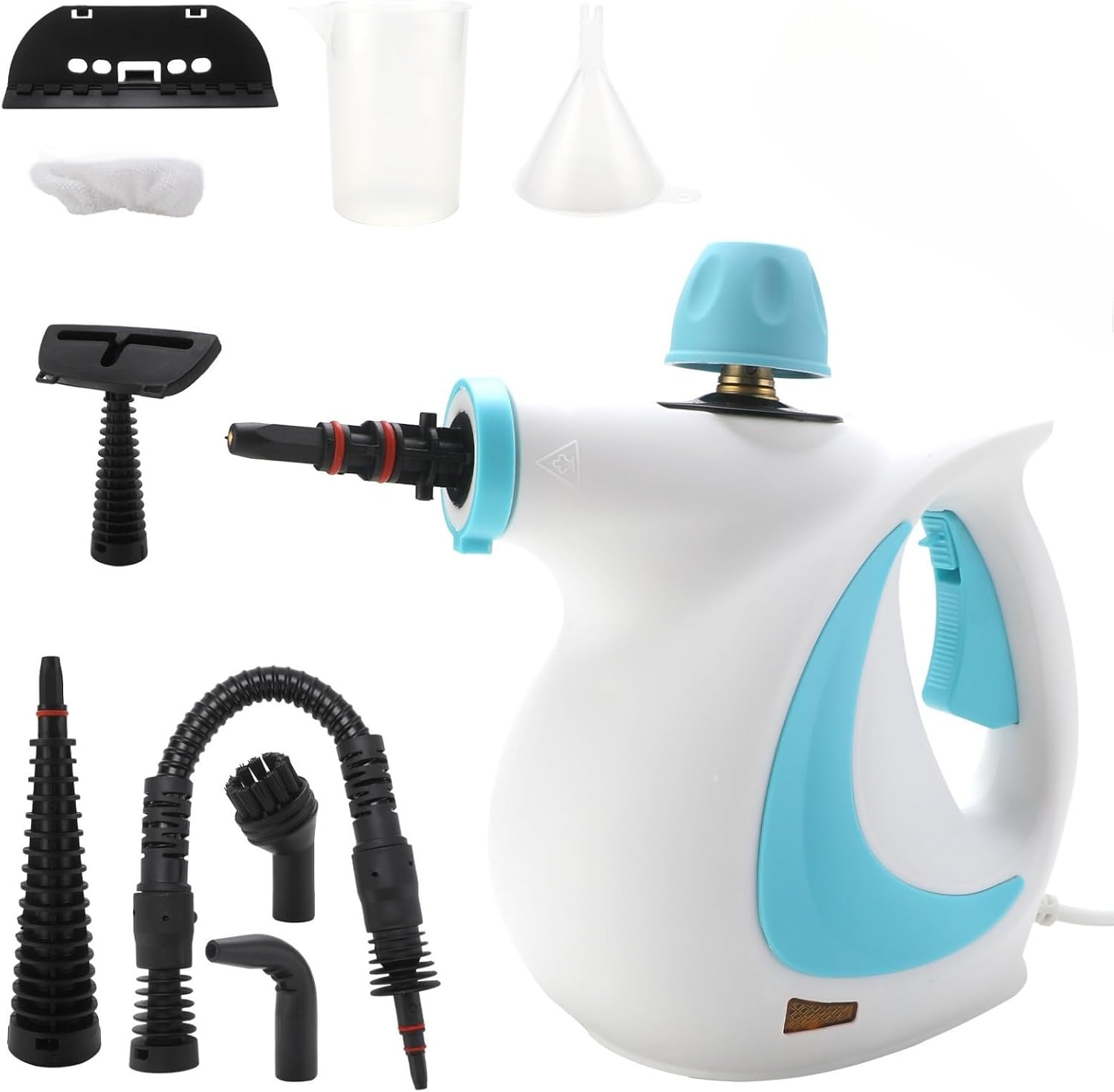 Powerful handheld steam cleaner delivering 3.0 bar 135°C high‑pressure steam, supplied with 9 accessories, perfect for kitchens, bathrooms, cars and furniture. 