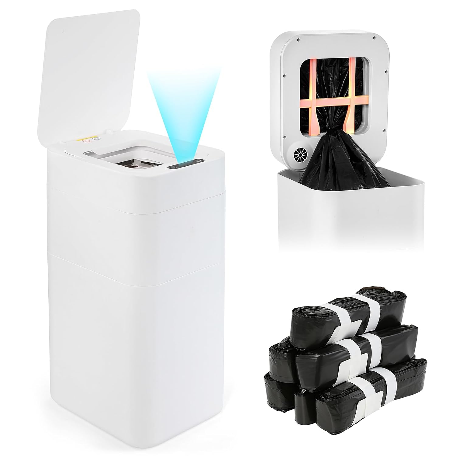 Automatic 8 Gallon Motion Sensor Trash Can Smart Self Sealing 30L
