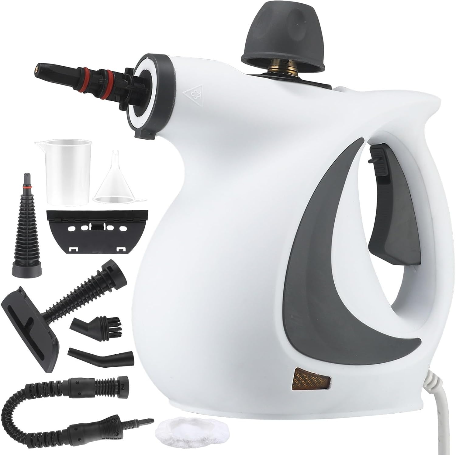 Powerful handheld steam cleaner delivering 3.0 bar 135°C high‑pressure steam, supplied with 9 accessories, perfect for kitchens, bathrooms, cars and furniture. 