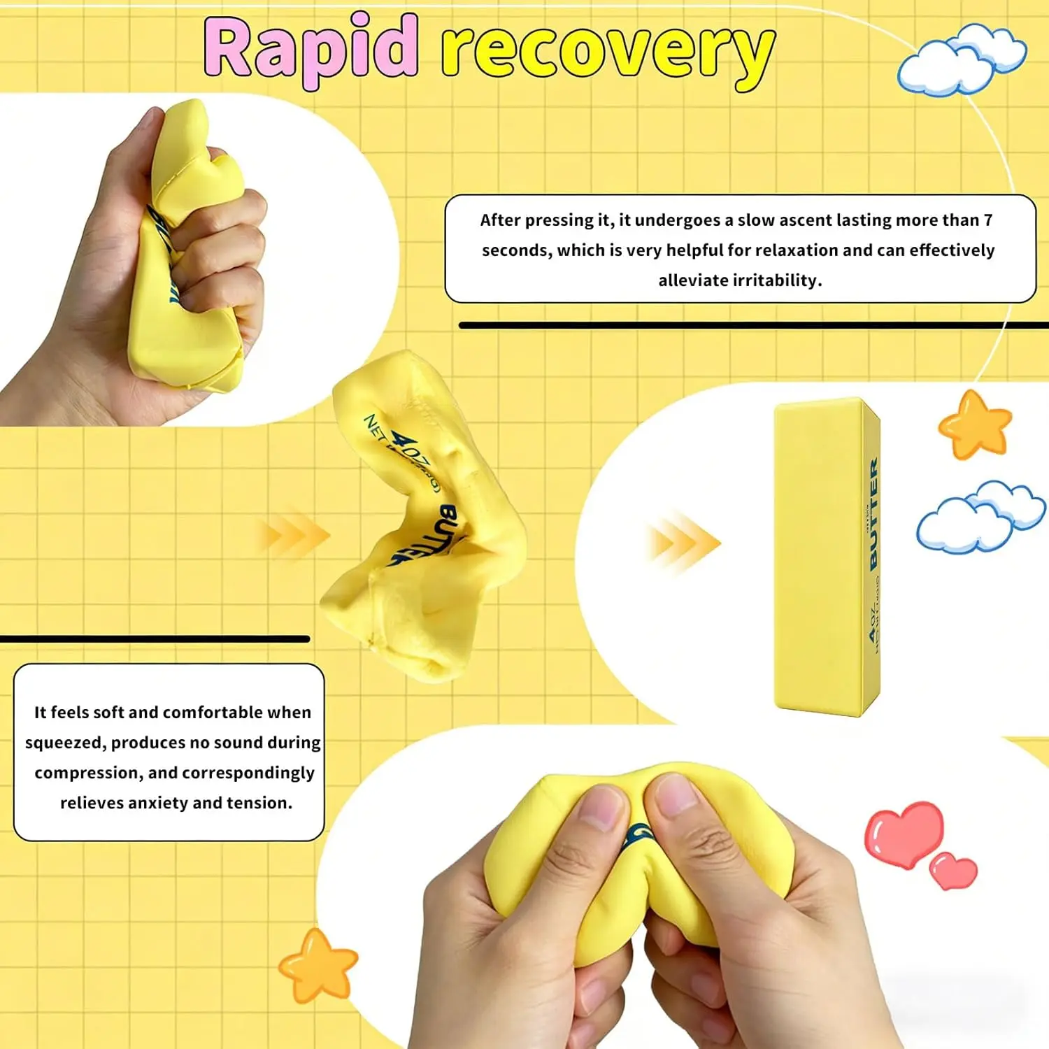 Butter Cream Stick Slow Rising Squishy Toy - Scented Soft Sensory Fidget Product, Stress Relief Item, Relaxing Gift for Grown Ups, Summervibes Party Present, Squishies Toys