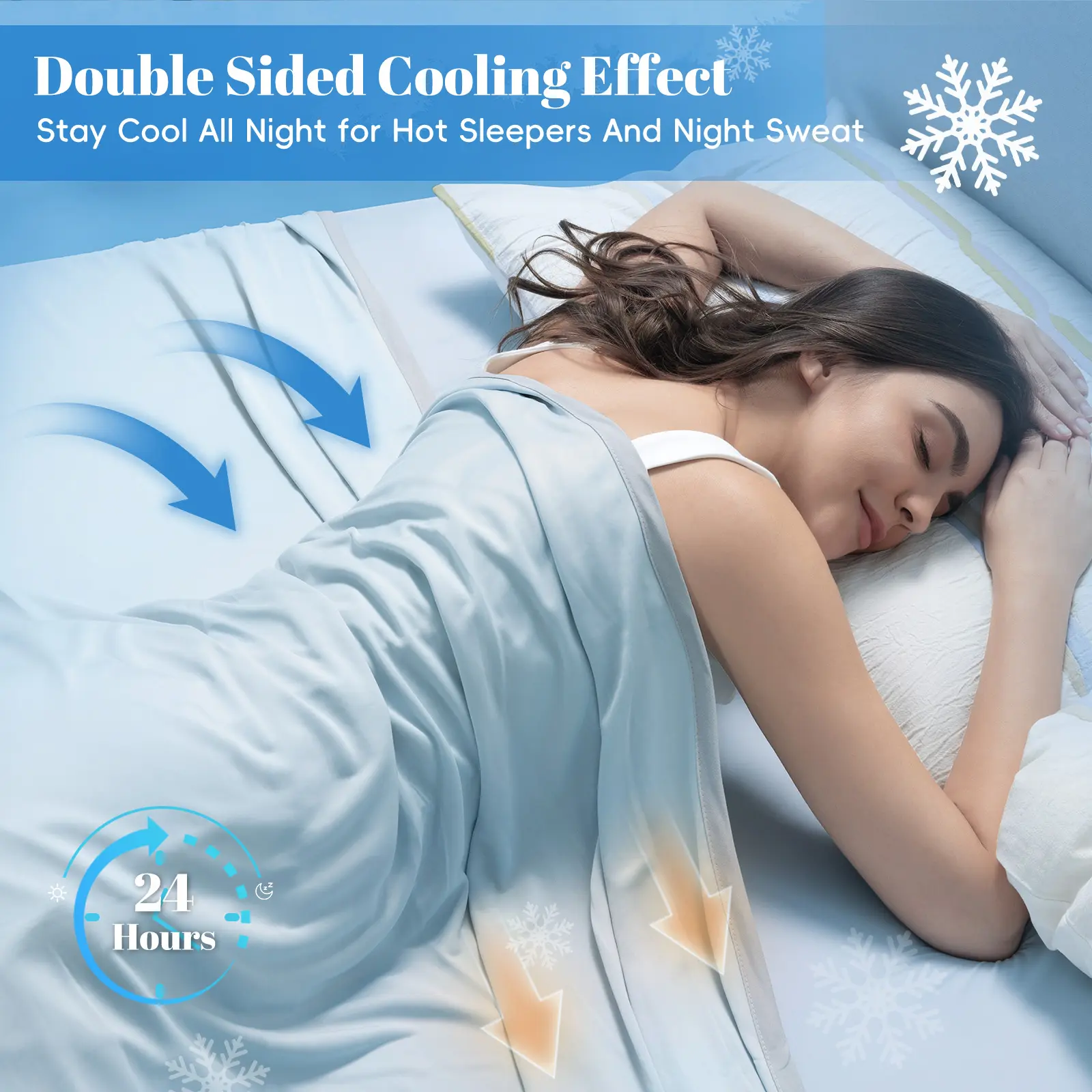 【Summer Sale】Double Cooling Blanket for Hot Sleepers, Arc-Chill Q-Max>0.5 with Double Cooling, Lightweight Summer Blanket Absorbs Heat to Keep Cool All Night for Night Sweats