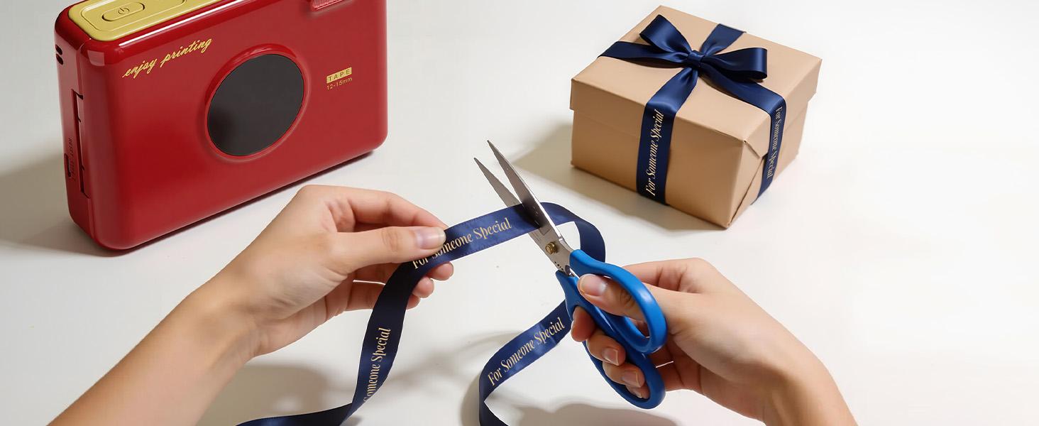 Phomemo A30 Ribbon Printer, Inkless Thermal Printer, Bluetooth Mini Ribbon Label Maker Machine with Waterproof Label for Custom Ribbon Wrapping, Wedding Bouquets, Party Favors, Fabric Tags & All DIY Crafts, Compatible with Phone/PC TikTokShopBackToSchool