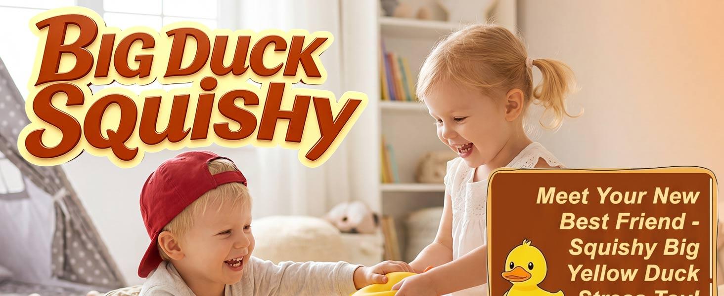 Duck Squishy, Jumbo Squishy Duck Giant Big Realistic Moldable Soft Squishys Slow Rising Stress Ball for Anxiety Stress Party Favor for Adults