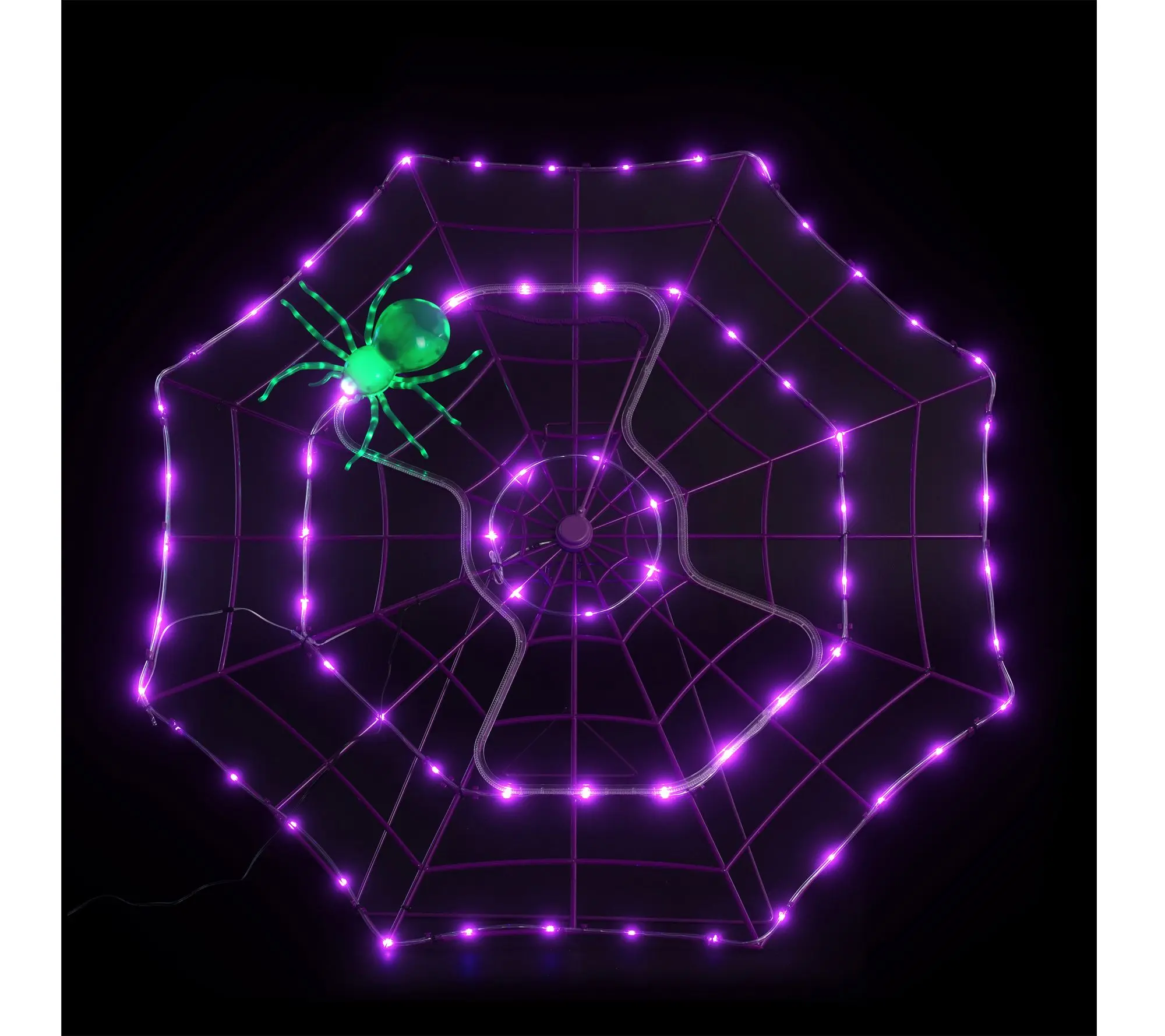 4ft Purple Outdoor Animated Spider Web with LED Lights