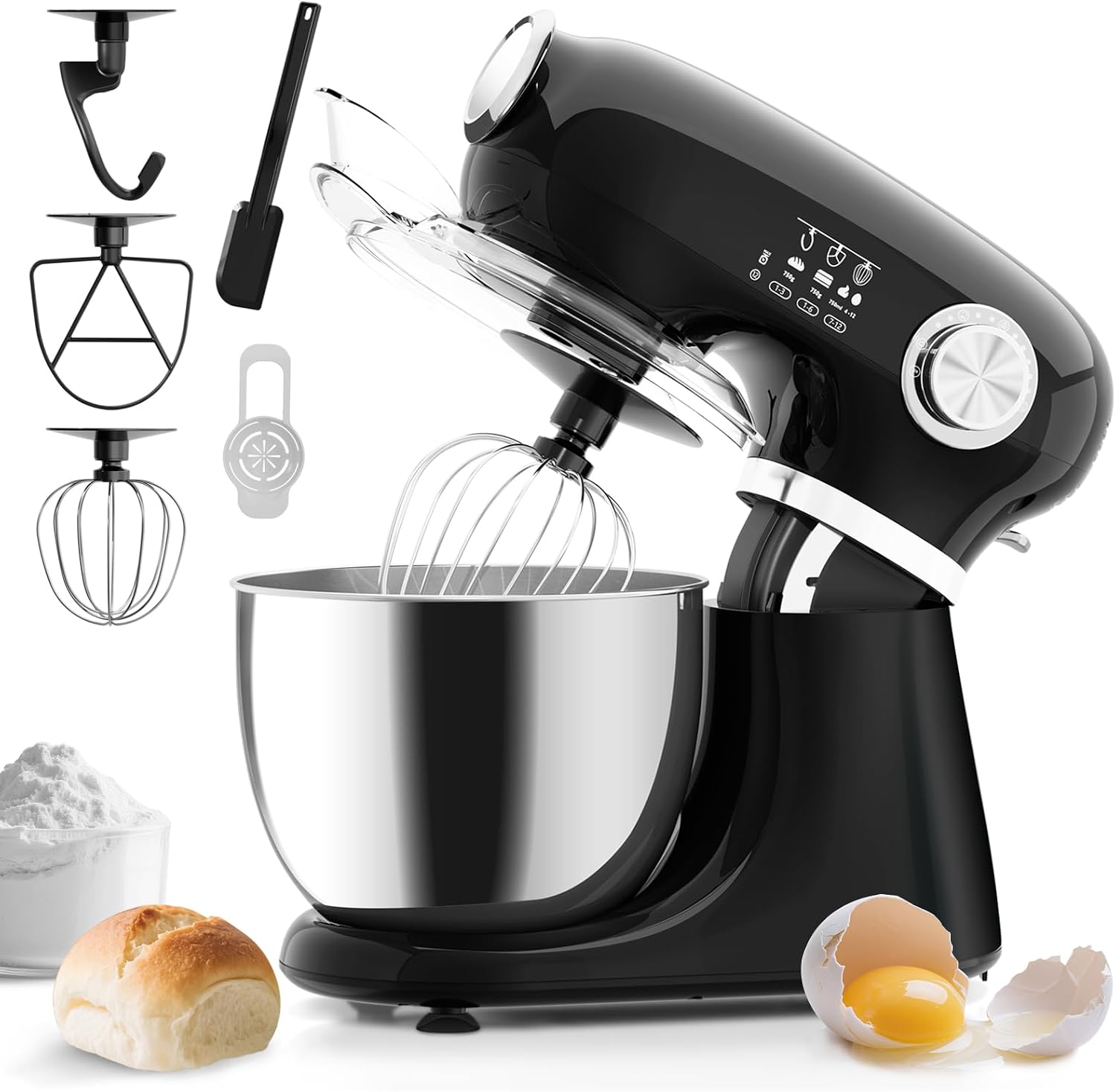 Cnmcld 5.3 Quart Electric Stand Mixer With 12 Speed, Low Noise