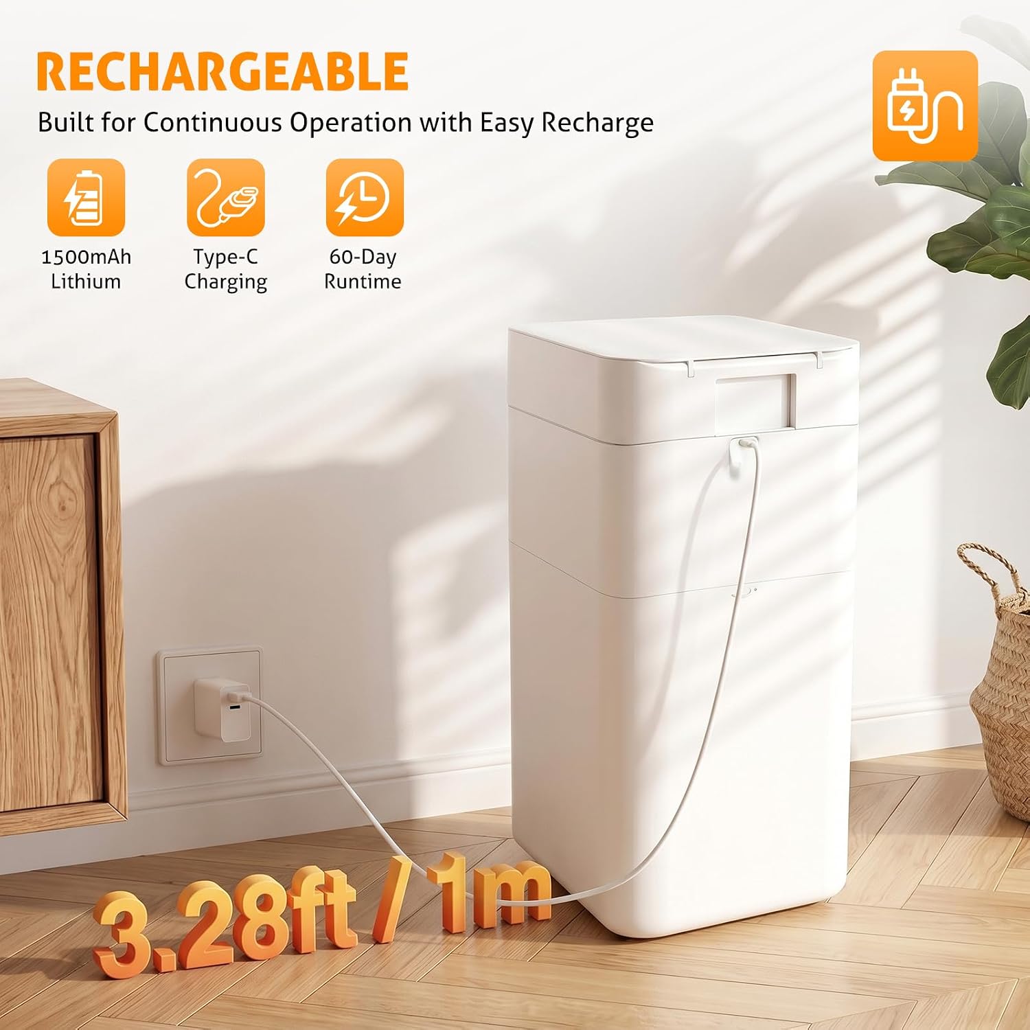 Automatic 8 Gallon Motion Sensor Trash Can Smart Self Sealing 30L