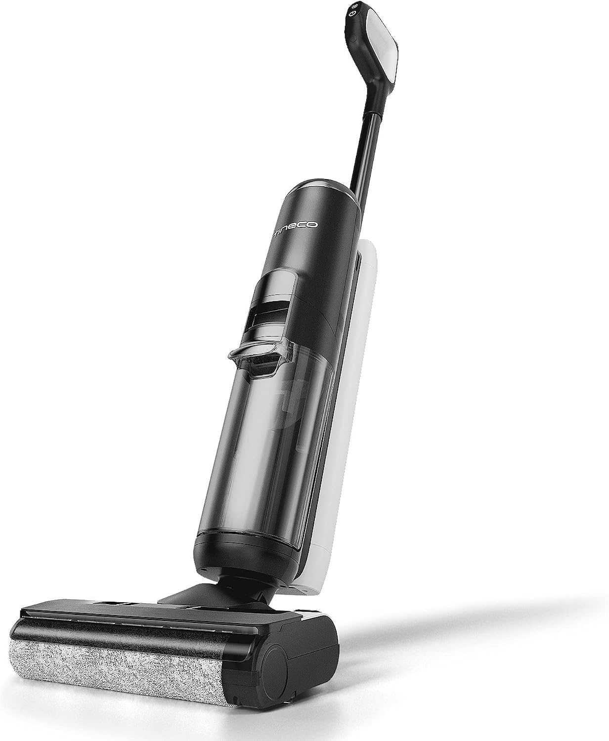Smart cordless floor‑washer vacuum, stretch‑reach design, vacuums and mops hard floors in one pass for effortless household cleaning.