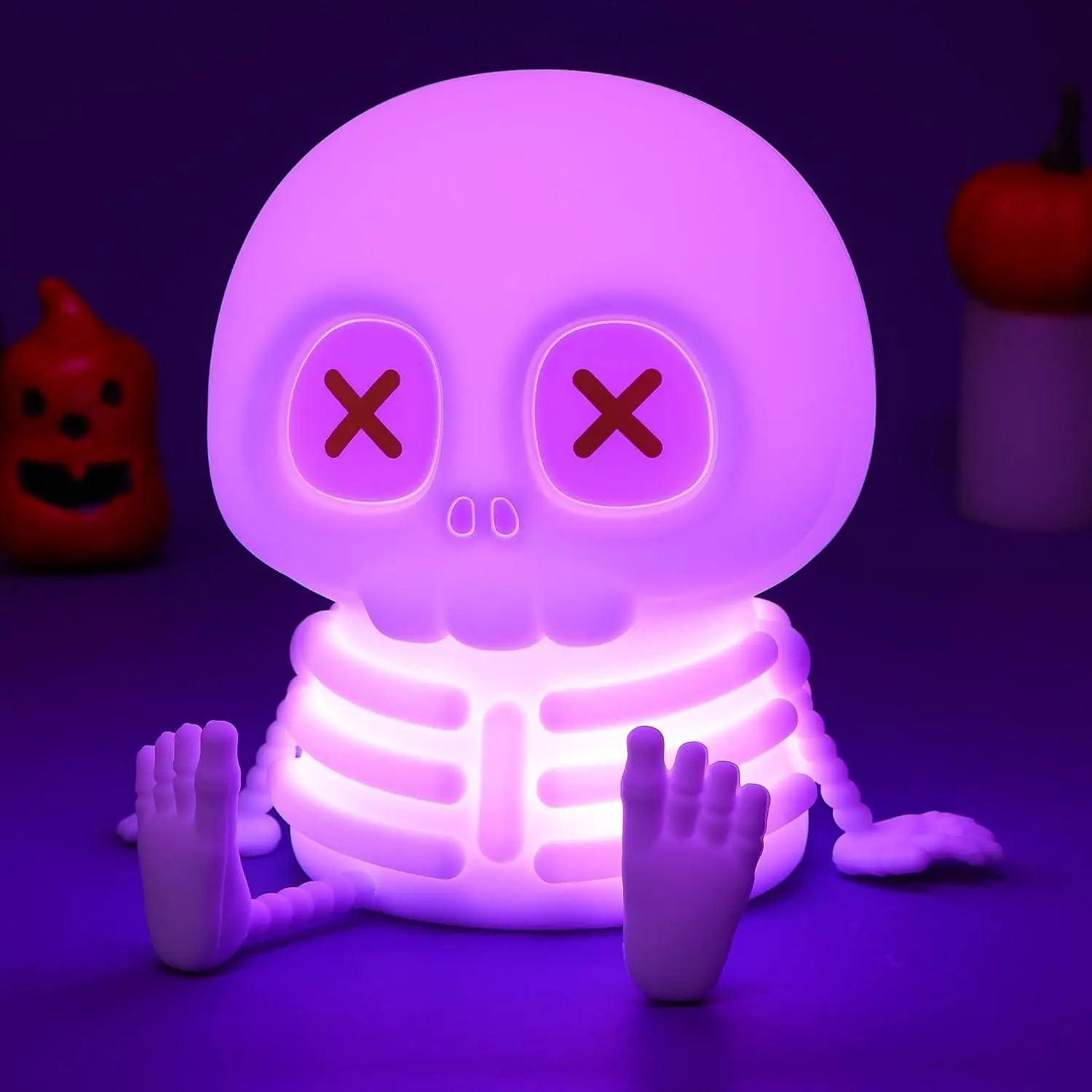 Skull Night Light LED Silicone Color-Changing Lamp Outdoor